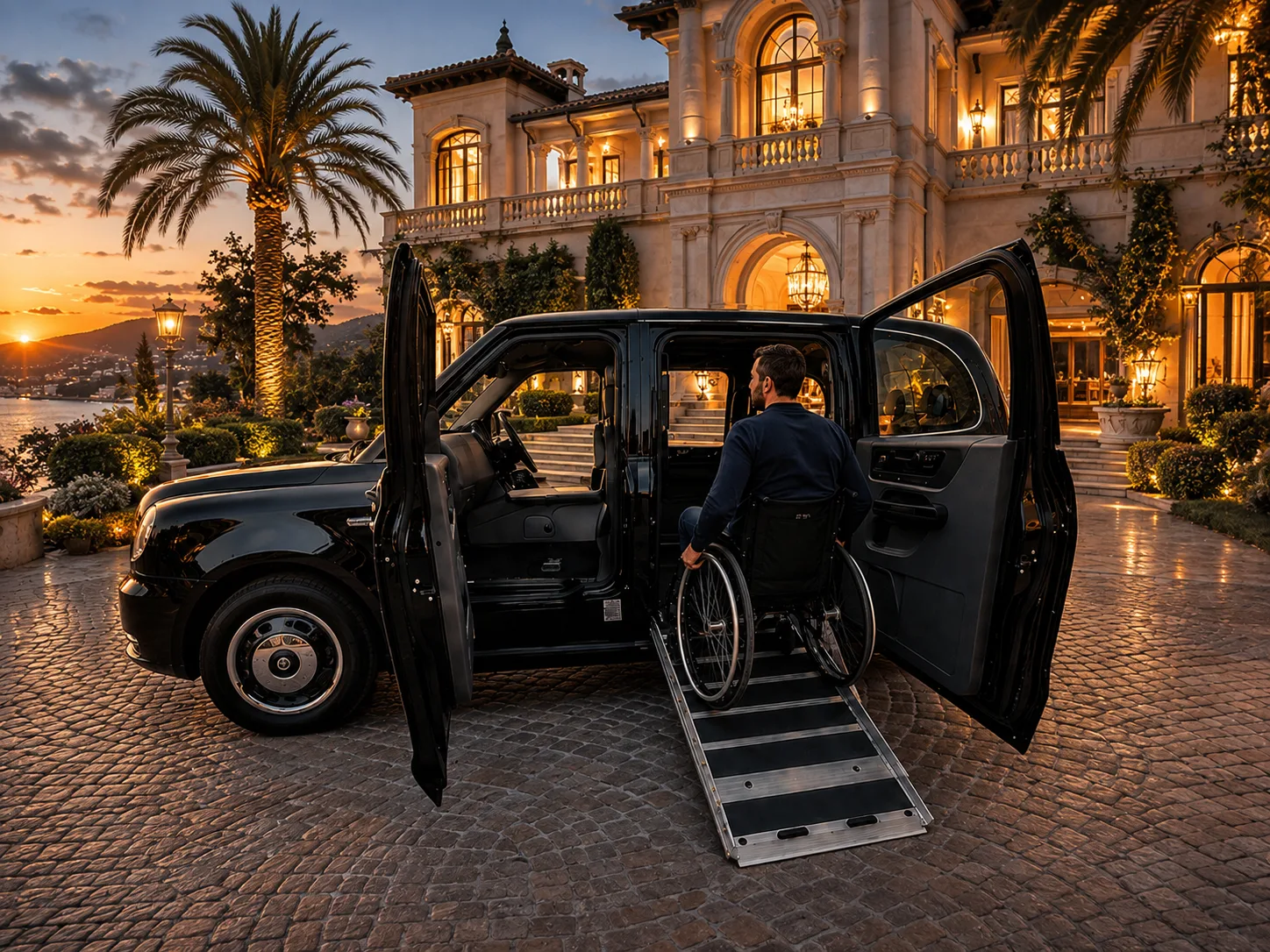 Built-in ramp: boarding in a wheelchair